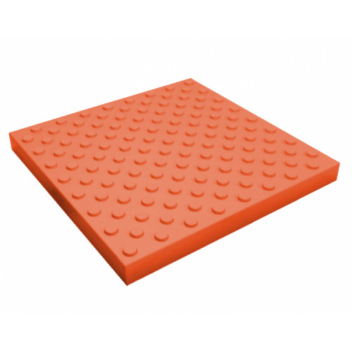 Тактильная плитка с конусообразными рифами 400x400x40 красная